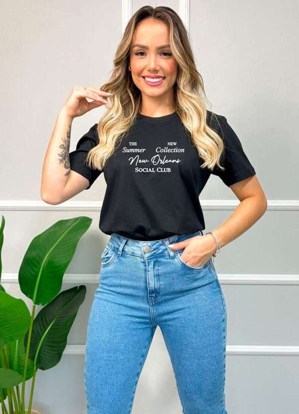 Cianitas - Camiseta Feminina Preta New Orleans - Preto 2