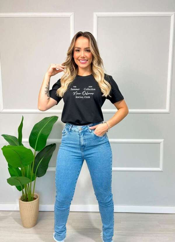 Cianitas - Camiseta Feminina Preta New Orleans - Preto 3