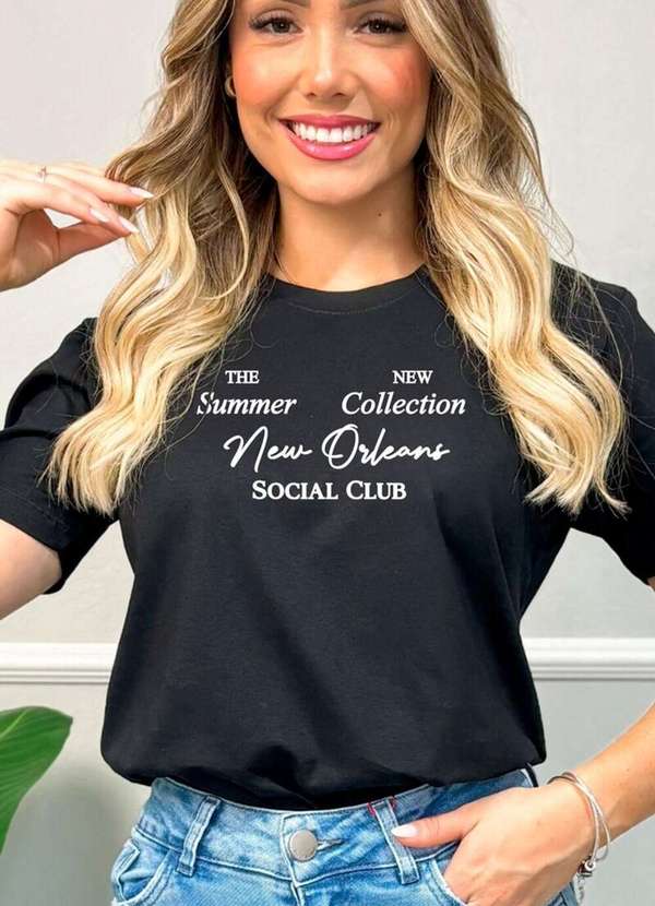 Cianitas - Camiseta Feminina Preta New Orleans - Preto 4