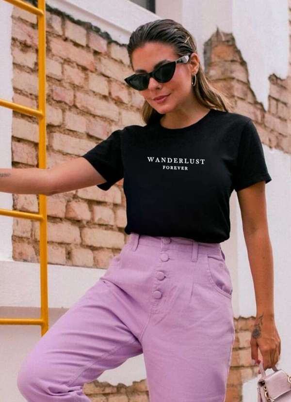 Cianitas - Camiseta Feminina Preta Wanderlust - Preto 2