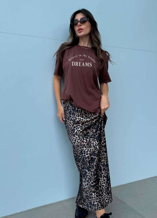 Cianitas - Blusa Feminina Over Marrom Escuro Dreams - Marrom 3