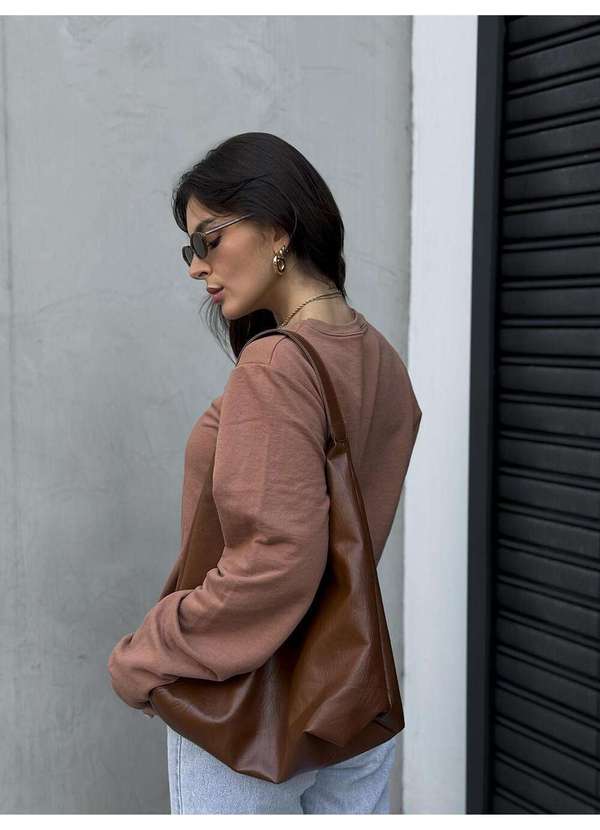 Cianitas - Casaco Moletom Marrom Claro Laço Pretty Vibes - Unica 4