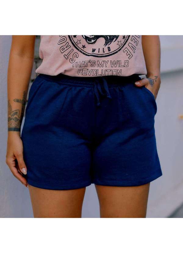 Cianitas - Shorts Moletinho Azul Marinho - Unica