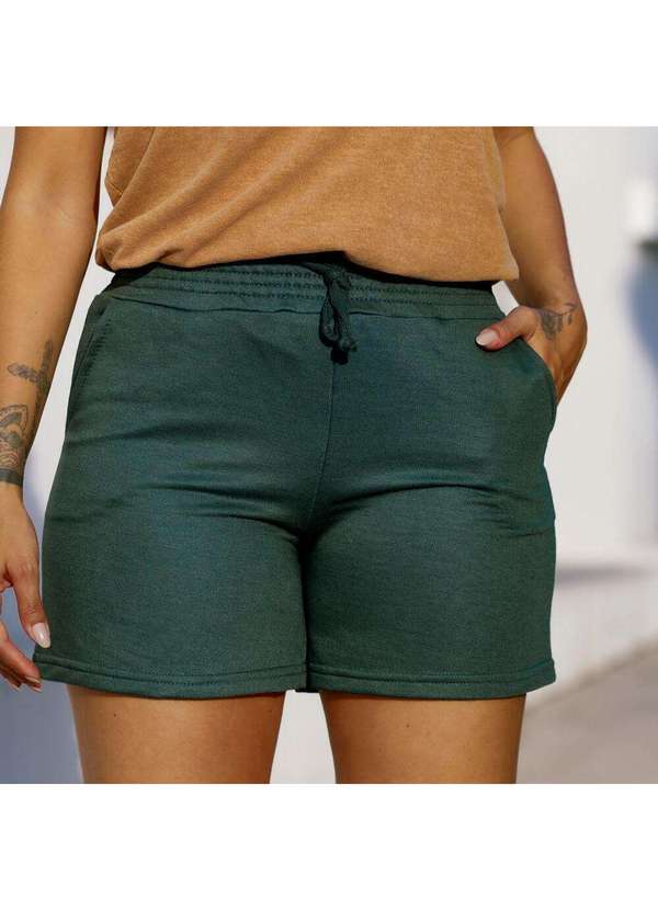 Cianitas - Shorts Moletinho Verde Militar - Unica