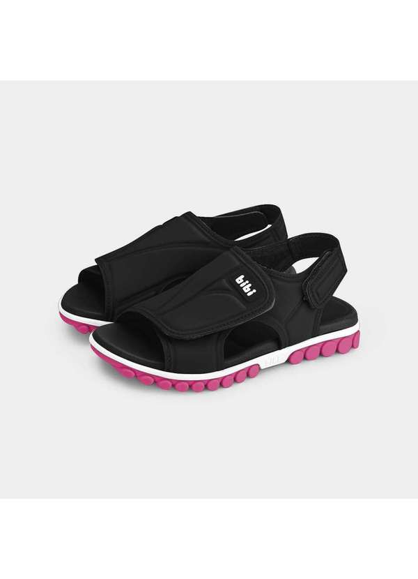 Calçados Bibi - Papete Infantil Bibi Summer Roller Sport 2.0 Preta com Rosa Preto 2