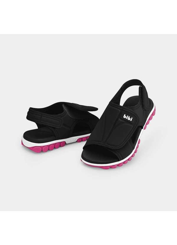 Calçados Bibi - Papete Infantil Bibi Summer Roller Sport 2.0 Preta com Rosa Preto 3