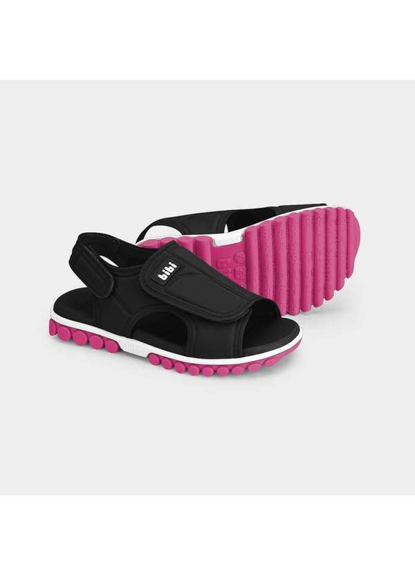 Calçados Bibi - Papete Infantil Bibi Summer Roller Sport 2.0 Preta com Rosa Preto 4