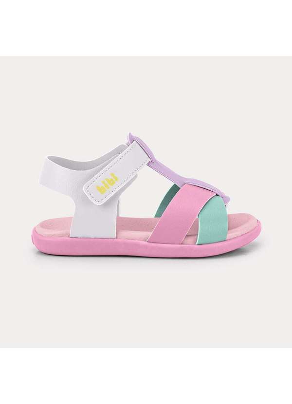 Calçados Bibi - Sandália Infantil Bibi Baby Soft Ii Rosa com Branco Rosa