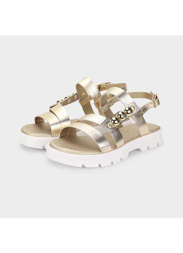 Calçados Bibi - Sandália Infantil Bibi Plataforma 2.0 Dourada Dourado 2