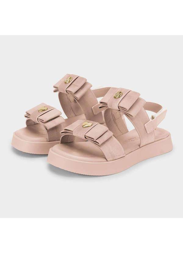 Calçados Bibi - Sandália Infantil Bibi Plataforma Rosa de Laço Rosa 2