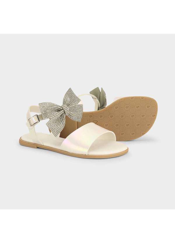 Calçados Bibi - Sandália Infantil Bibi Shine Kids Branca Perolizada Branco 4