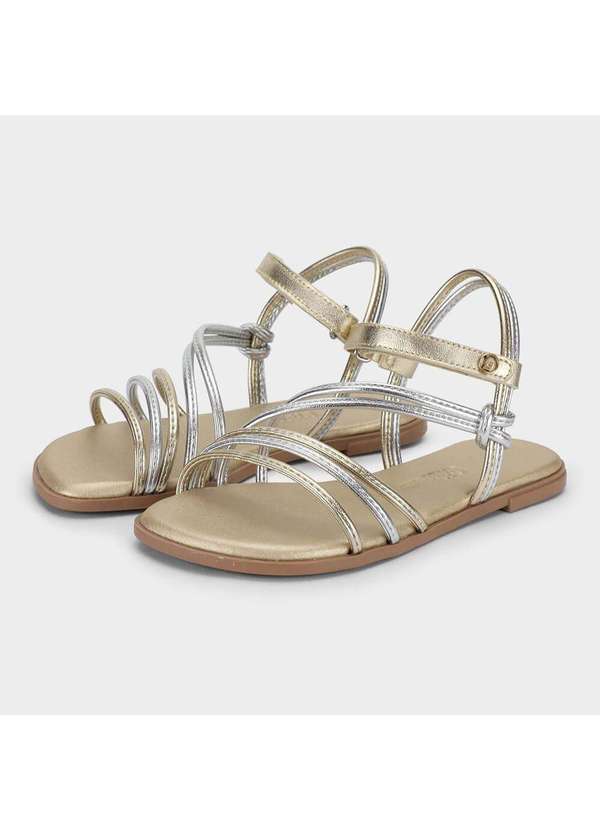 Calçados Bibi - Sandália Infantil Bibi Shine Kids Dourada Dourado 2