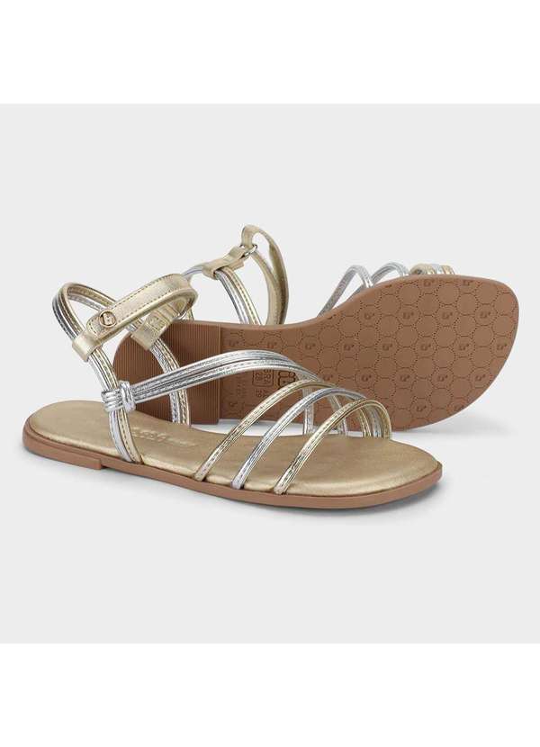 Calçados Bibi - Sandália Infantil Bibi Shine Kids Dourada Dourado 3