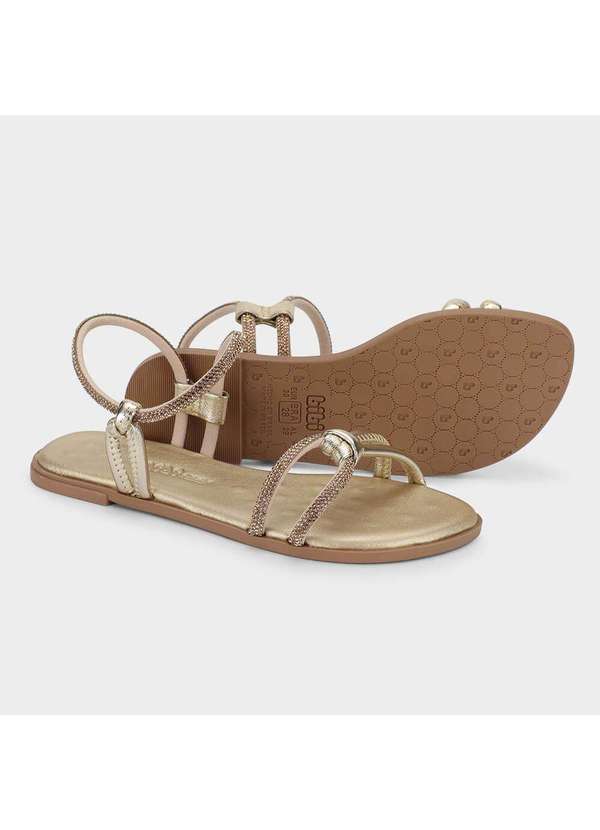 Calçados Bibi - Sandália Infantil Bibi Shine Kids Dourada Dourado 4