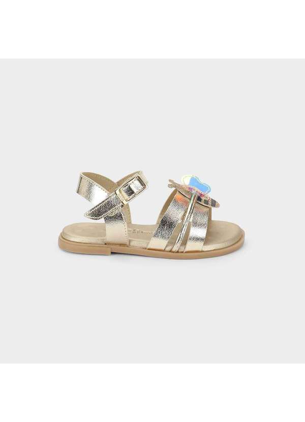 Calçados Bibi - Sandália Infantil Bibi Shine Mini Dourada de Abelha Dourado