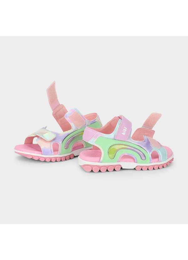Calçados Bibi - Sandália Infantil Bibi Summer Roller Sport Rosa com Lilás Rosa 3