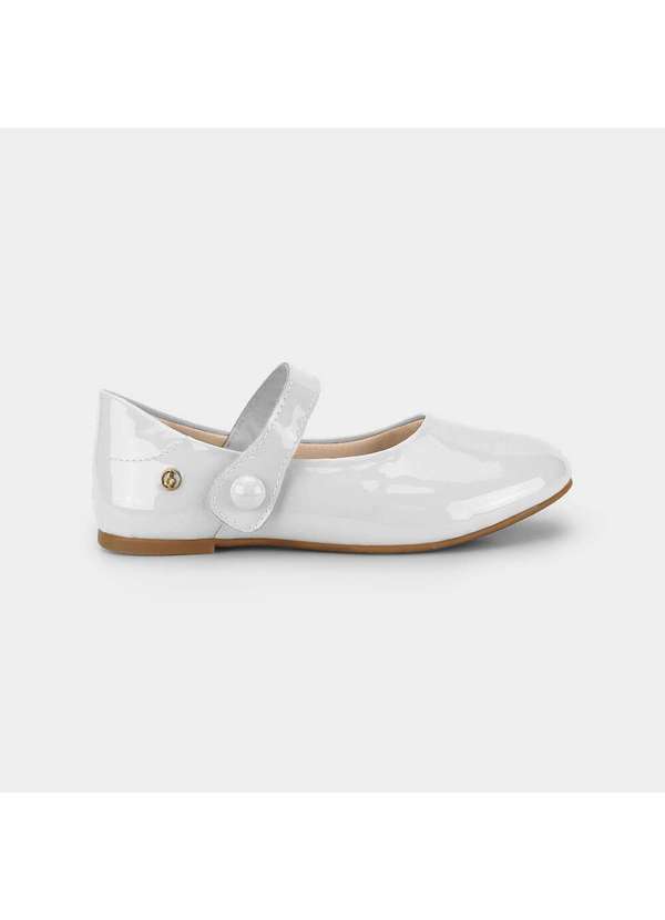 Calçados Bibi - Sapatilha Infantil Bibi Ballerina Basic de Verniz Branca Branco