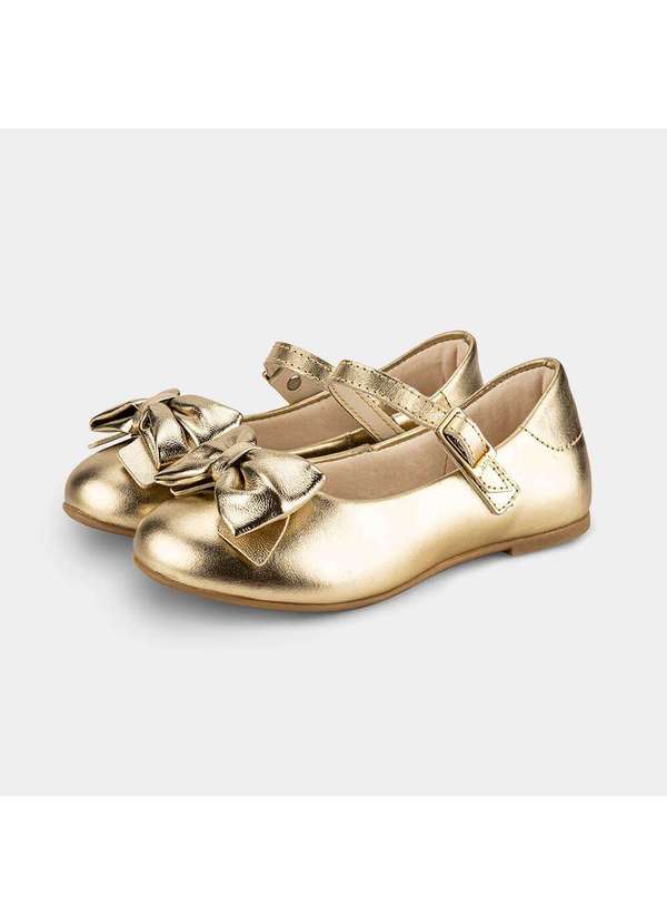 Calçados Bibi - Sapatilha Infantil Bibi Ballerina Basic Dourada com Laço Dourado 2