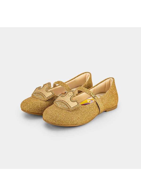Calçados Bibi - Sapatilha Infantil Bibi Ballerina Basic Princesas da Disney Dourado 3