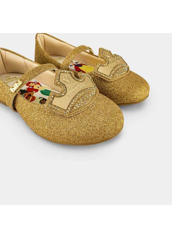 Calçados Bibi - Sapatilha Infantil Bibi Ballerina Basic Princesas da Disney Dourado 4