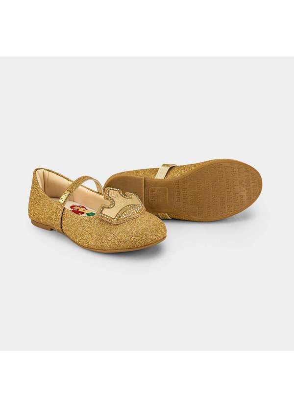 Calçados Bibi - Sapatilha Infantil Bibi Ballerina Basic Princesas da Disney Dourado 6