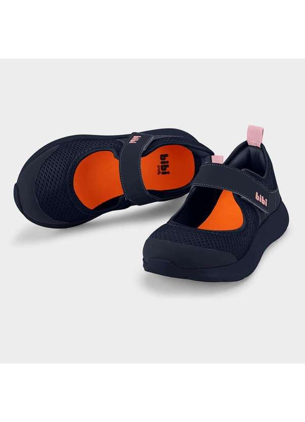 Calçados Bibi - Tênis Infantil Bibi Action Azul Marinho com Rosa de Tira Azul 3