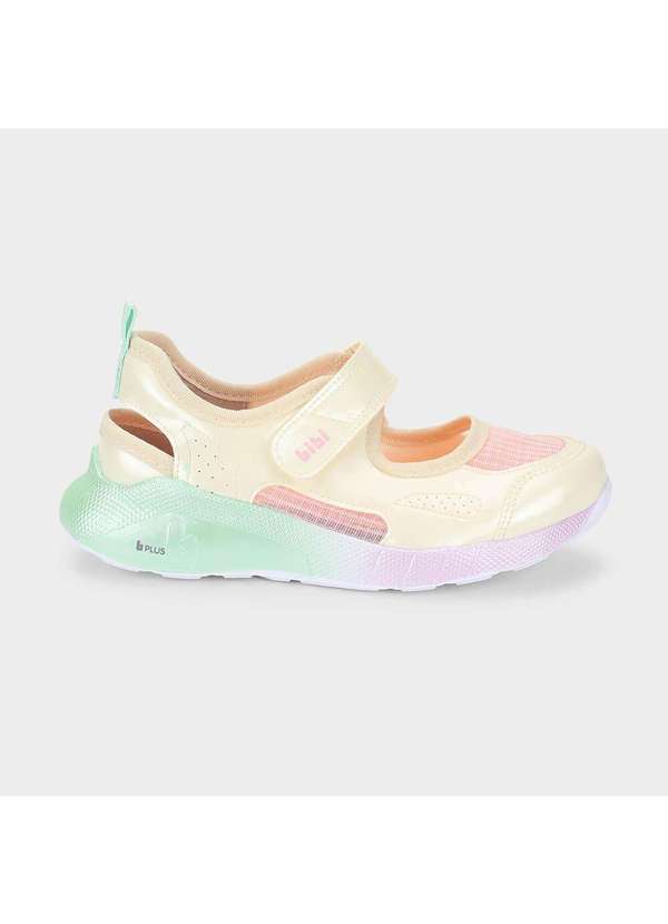 Calçados Bibi - Tênis Infantil Bibi Evolution Ii Bege com Verde Bege