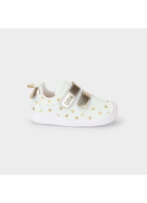 Calçados Bibi - Tênis Infantil Bibi Fisioflex 5.0 Branco com Dourado Branco