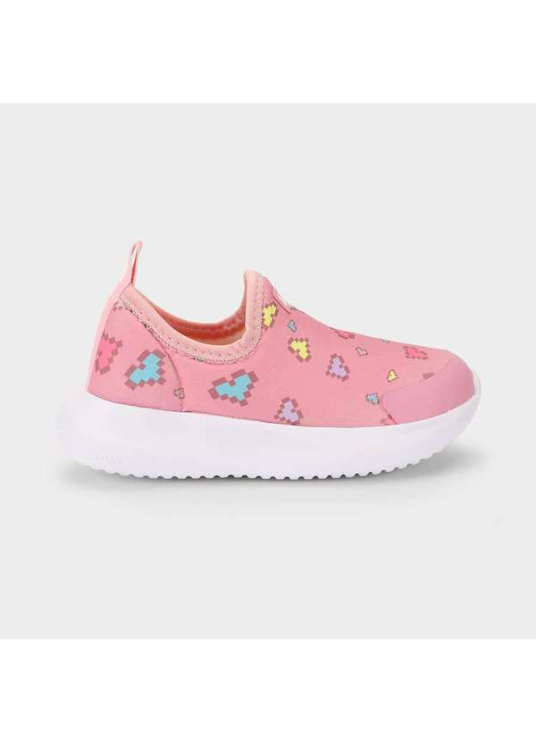 Calçados Bibi - Tênis Infantil Bibi Flash Rosa de Coração Rosa