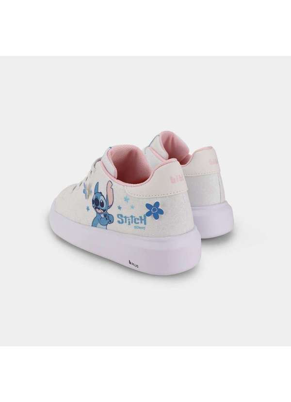 Calçados Bibi - Tênis Infantil Bibi Glam com Brilhos Stitch da Disney Branco 6
