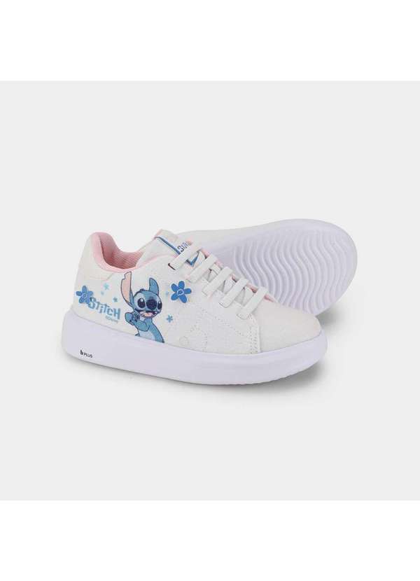 Calçados Bibi - Tênis Infantil Bibi Glam com Brilhos Stitch da Disney Branco 7