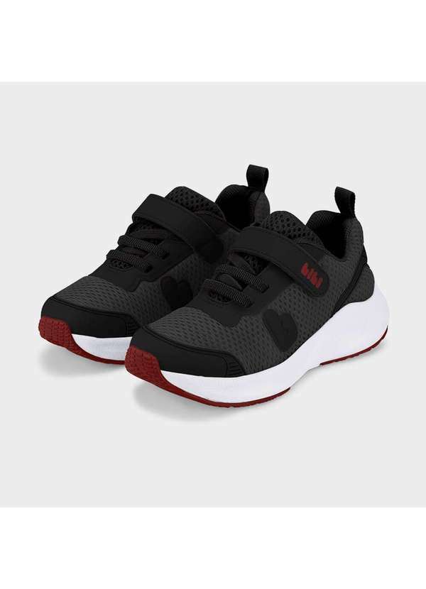 Calçados Bibi - Tênis Infantil Bibi High School Cinza com Vermelho Preto 2