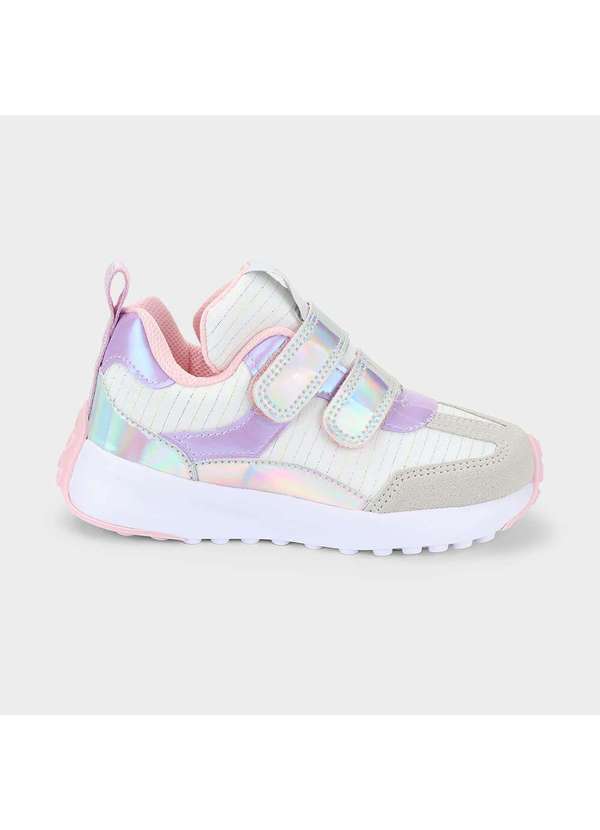 Calçados Bibi - Tênis Infantil Bibi Jogging Kids Branco com Lilás Branco