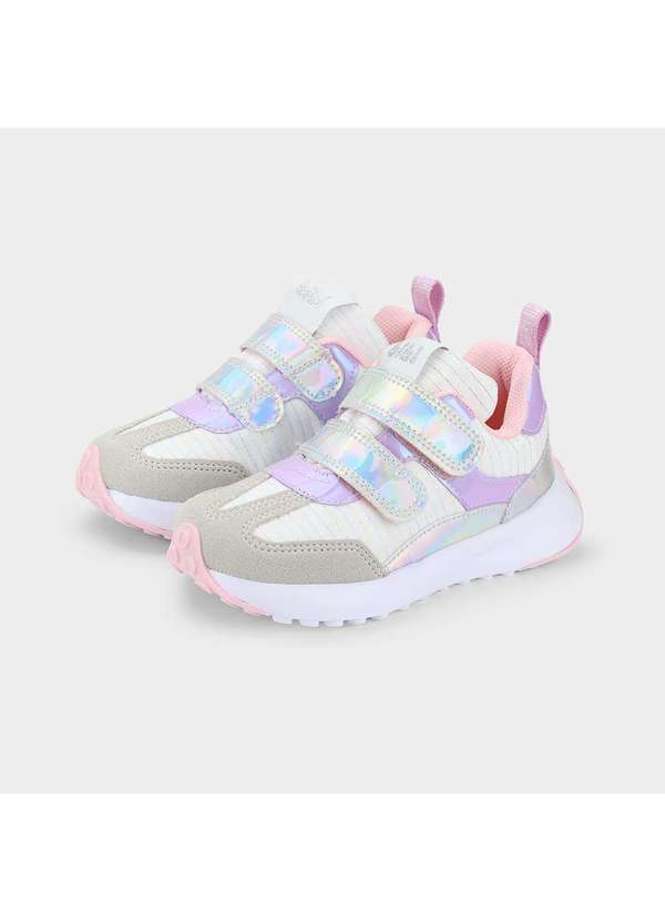 Calçados Bibi - Tênis Infantil Bibi Jogging Kids Branco com Lilás Branco 2