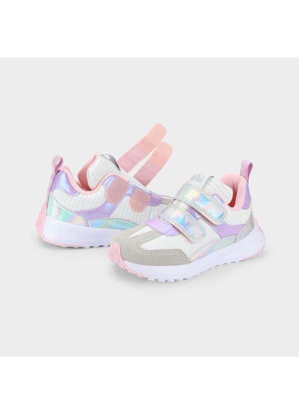 Calçados Bibi - Tênis Infantil Bibi Jogging Kids Branco com Lilás Branco 3