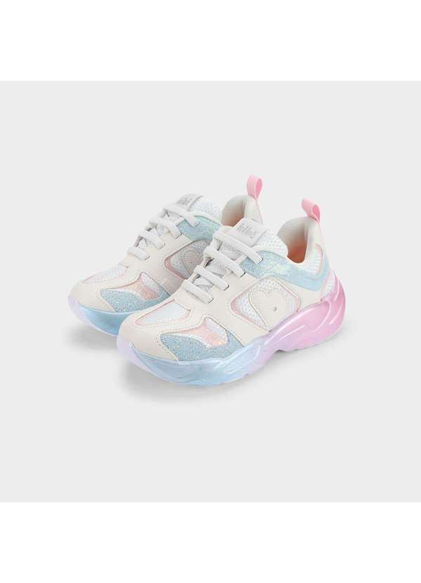 Calçados Bibi - Tênis Infantil Bibi Pegasus Branco com Rosa Branco 2