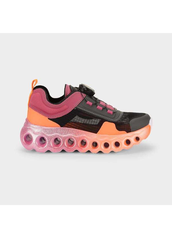 Calçados Bibi - Tênis Infantil Bibi Roller Sport Preto Rosa com Laranja Preto