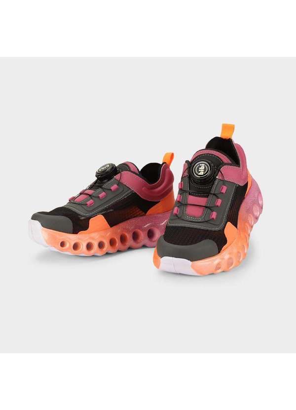 Calçados Bibi - Tênis Infantil Bibi Roller Sport Preto Rosa com Laranja Preto 2