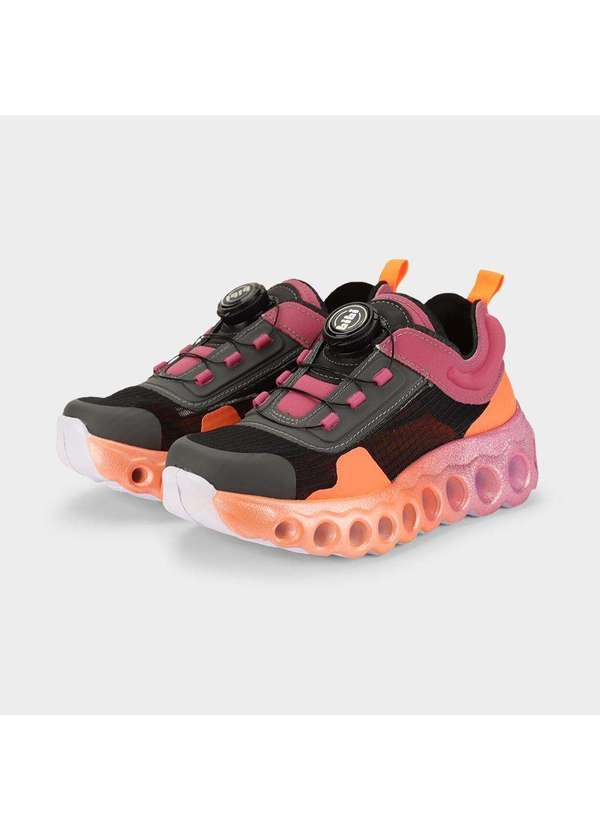 Calçados Bibi - Tênis Infantil Bibi Roller Sport Preto Rosa com Laranja Preto 4