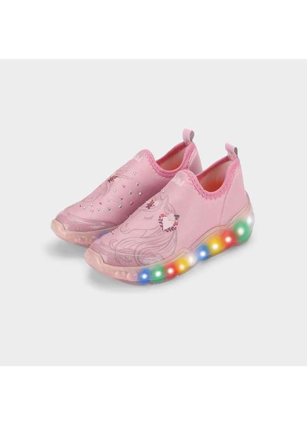 Calçados Bibi - Tênis Infantil de Luz Bibi Roller Celebration 3.0 Rosa Rosa 2