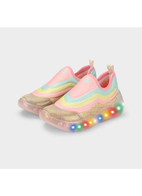 Calçados Bibi - Tênis Infantil de Luz Bibi Roller Celebration Rosa/Sorvete Rosa 2