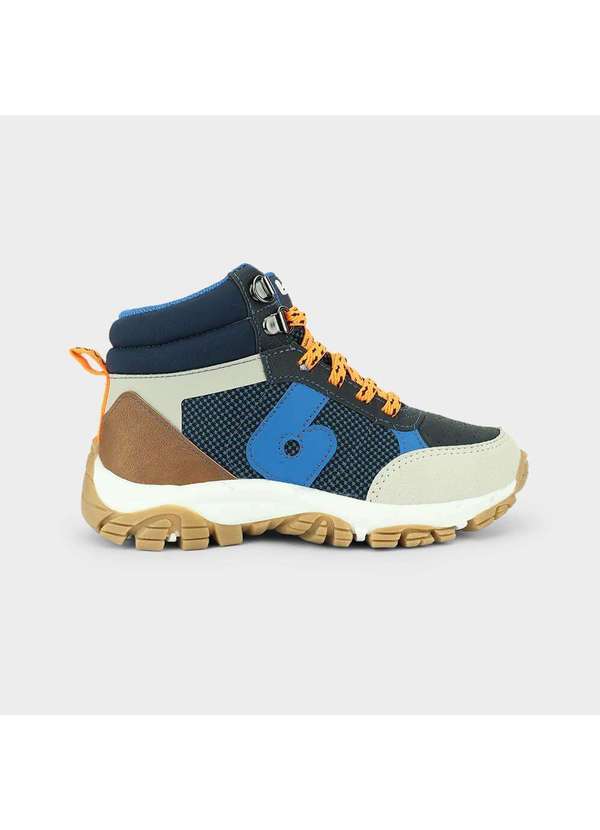 Calçados Bibi - Abotinado Infantil Bibi Trail Azul com Laranja Azul 4