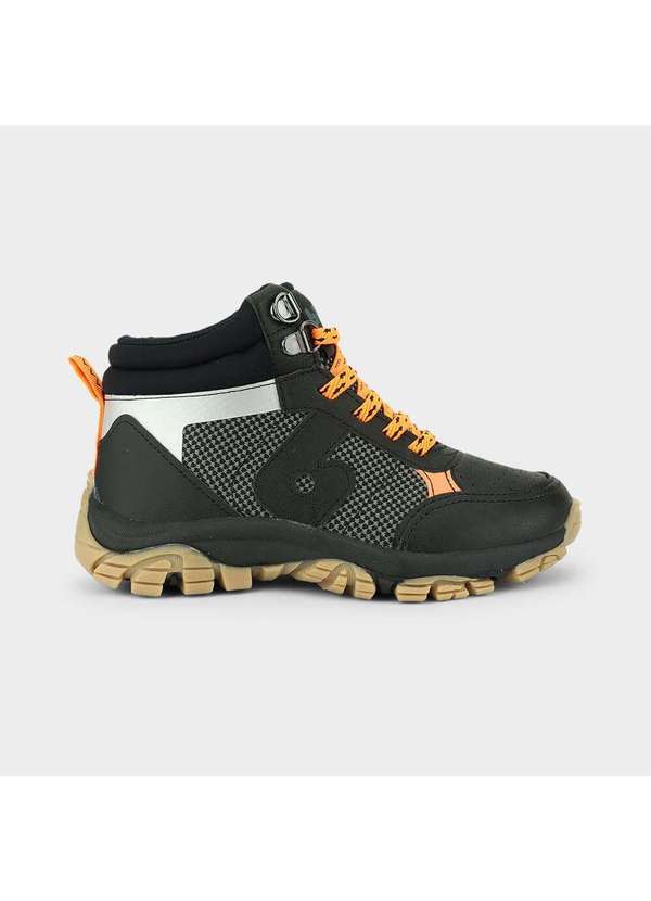 Calçados Bibi - Abotinado Infantil Bibi Trail Preto com Laranja Preto