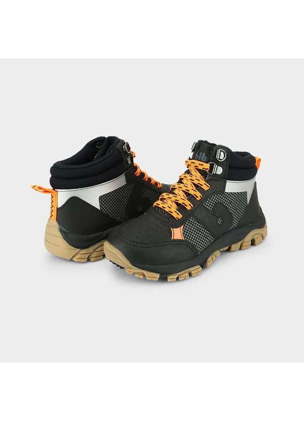 Calçados Bibi - Abotinado Infantil Bibi Trail Preto com Laranja Preto 3
