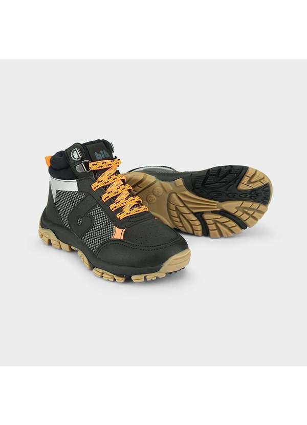 Calçados Bibi - Abotinado Infantil Bibi Trail Preto com Laranja Preto 4