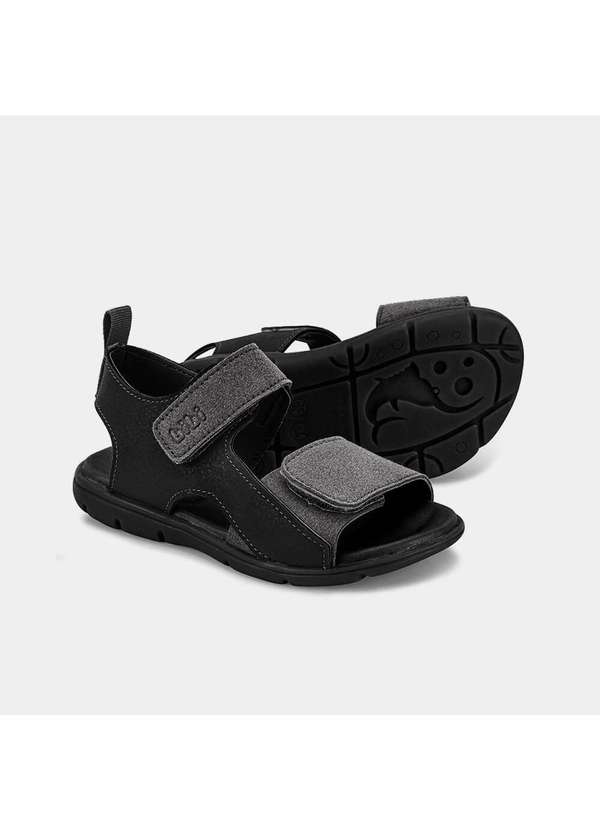 Calçados Bibi - Sandália Infantil Bibi Basic Sandals Kids Preta com Grafite Preto 4