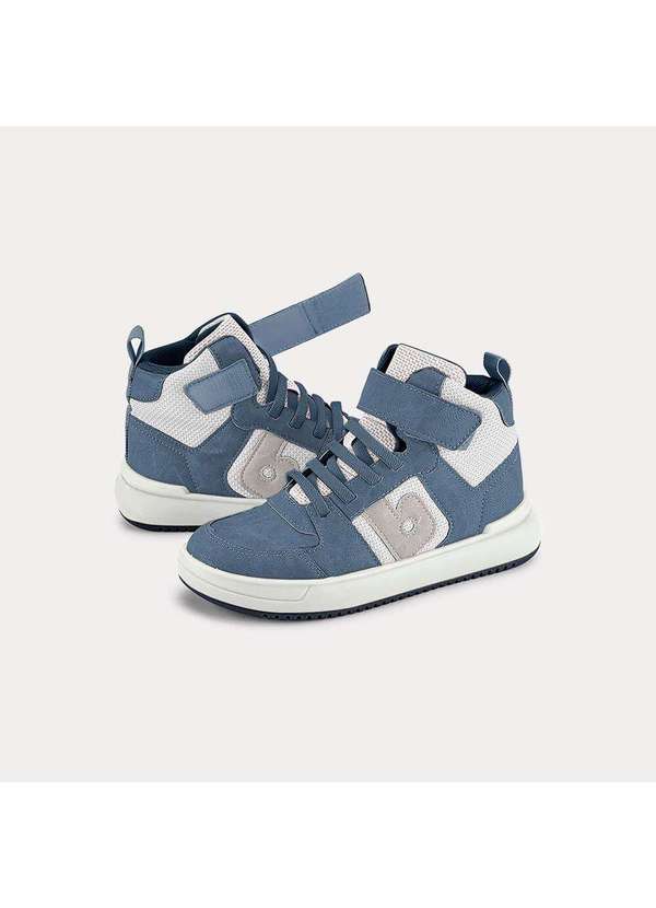 Calçados Bibi - Abotinado Infantil Bibi B College Azul com Branco Azul 3