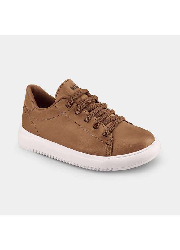 Calçados Bibi - Sapatênis Infantil Bibi New Way Marrom de Couro Marrom