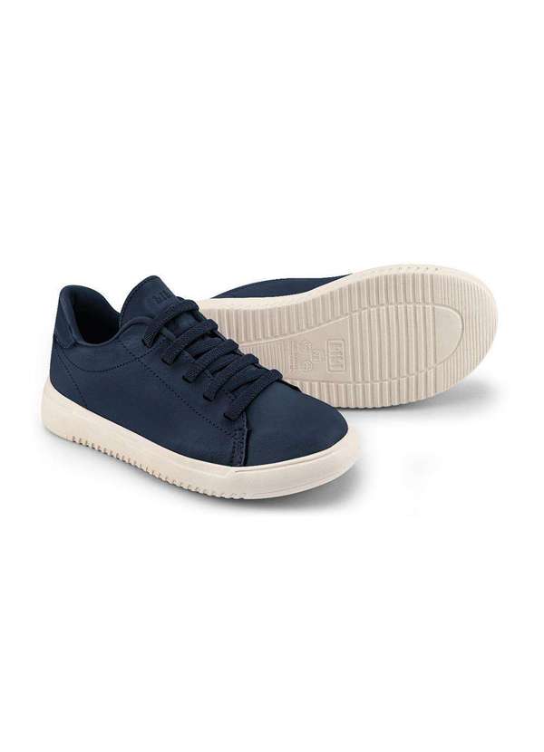 Calçados Bibi - Tênis Infantil Bibi de Couro Casual Azul Naval New Way Azul 3