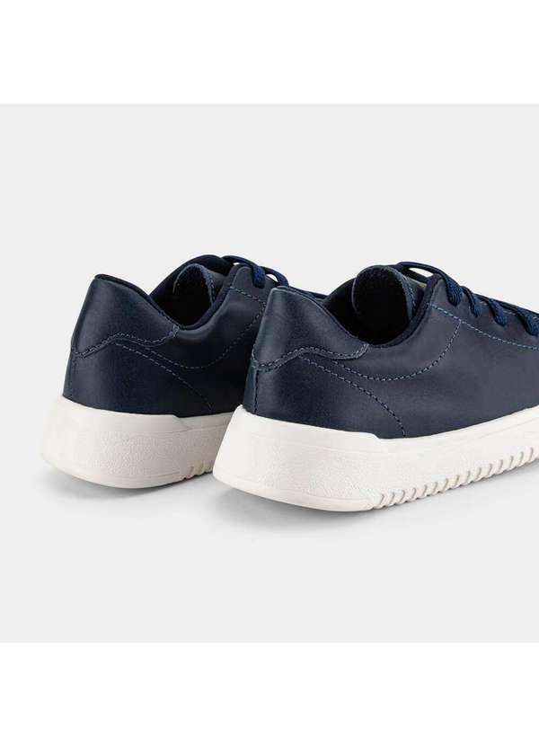 Calçados Bibi - Tênis Infantil Bibi de Couro Casual Azul Naval New Way Azul 7